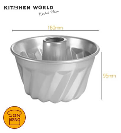 แม่พิมพ์เค้กบันด์อลูมิเนียมอัลลอยด์ SANNENG BW3165 ขนาด 18 ซม._3